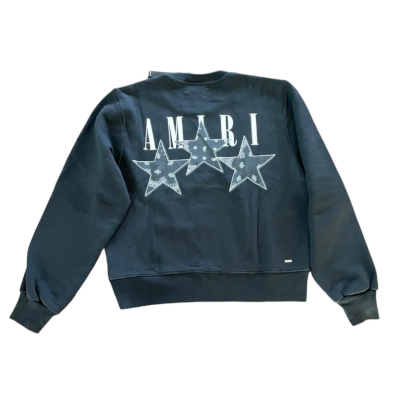 Amiri Black Bandana Stars Sweatshirt - Premium Sweatshirts from Amiri - Just $595! Shop now at Sunset Boutique