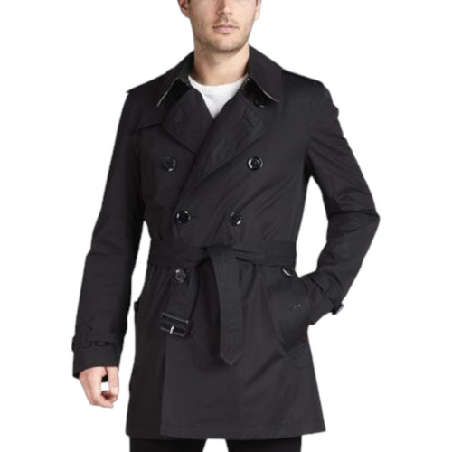 Burberry Mens "Britton" Short Trench Coat, Black - Premium Outerwear from Burberry - Just $1495! Shop now at Sunset Boutique