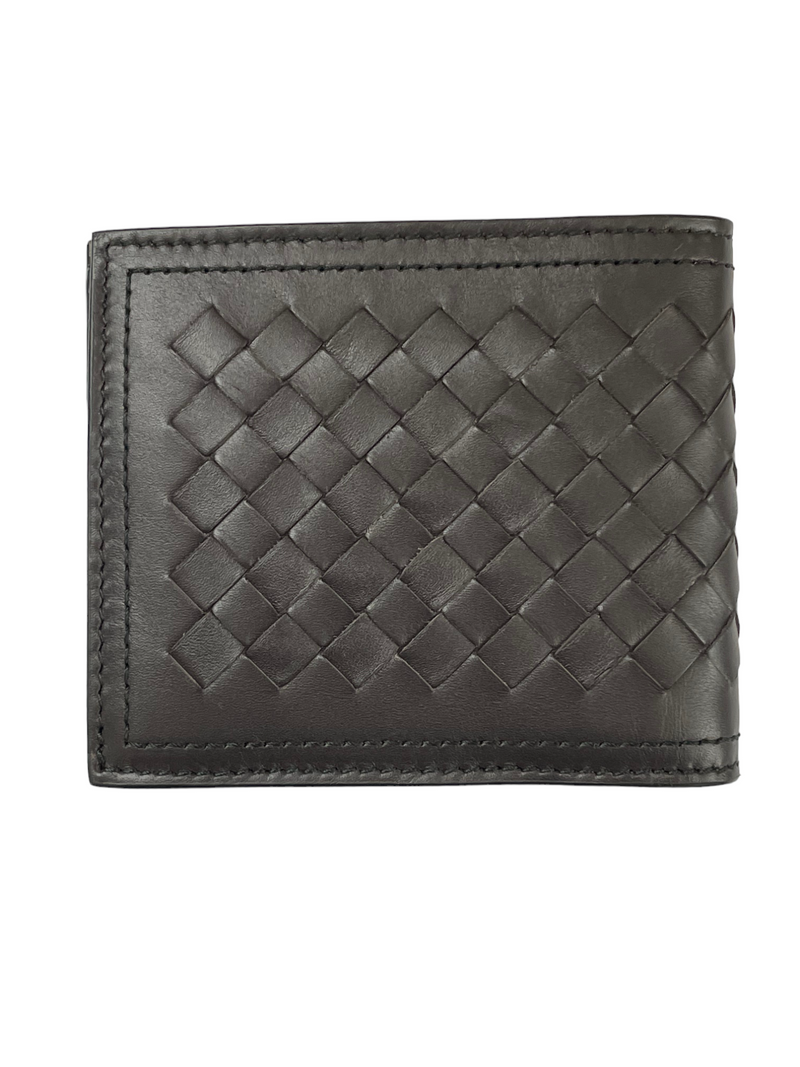 Bottega Veneta Intrecciato Bi-Fold Wallet With Coin Purse, Dark Brown