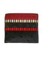 Bottega Veneta Nappa/Ostrich  Multicolor Leather Bifold Wallet