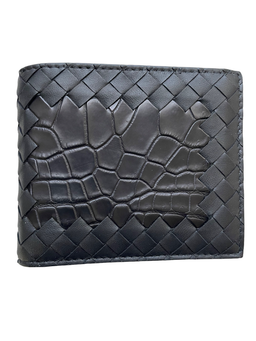 Bottega Veneta Intrecciato Nappa/Croc Leather Bifold Wallet - Premium Apparel & Accessories from Bottega Veneta - Just $625! Shop now at Sunset Boutique
