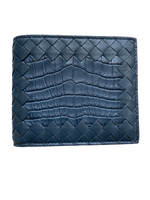 Bottega Veneta Intrecciato Nappa/Croc Leather Bifold Wallet