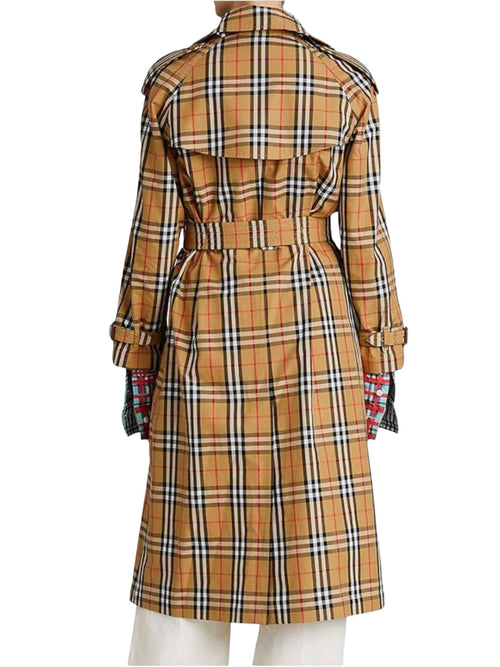 Burberry Check-Pattern Long Trench Coat - Premium Trench Coat from Burberry - Just $995! Shop now at Sunset Boutique