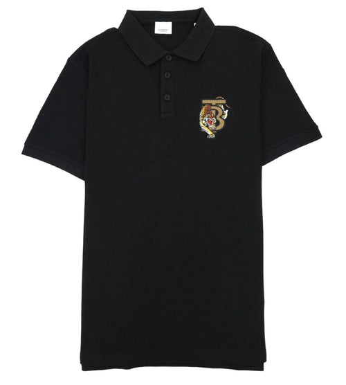 Burberry Men's Tiger Monogram Piquet Cotton Polo, Black - Premium Polo Shirt from Burberry - Just $445! Shop now at Sunset Boutique