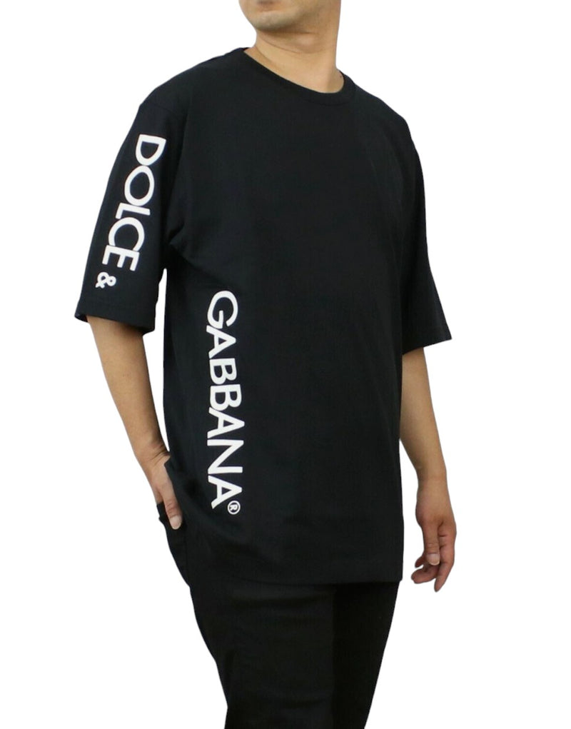 Dolce & Gabbana Lateral Logo Cotton jersey T-shirt with Dolce & Gabbana print, Black - Premium T-Shirt from Dolce & Gabbana - Just $395! Shop now at Sunset Boutique