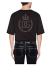 Dolce & Gabbana Mens Black Leather Crown Logo T-shirt - Premium T-shirts from Dolce & Gabbana - Just $395! Shop now at Sunset Boutique