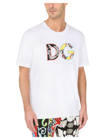 Dolce & Gabbana White Cotton Wheelbarrow Patchwork Logo T-shirt - Premium T-shirts from Dolce & Gabbana - Just $295! Shop now at Sunset Boutique