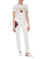 Dolce & Gabbana Womens White Logo T-shirt - Premium T-shirts from Dolce & Gabbana - Just $295! Shop now at Sunset Boutique