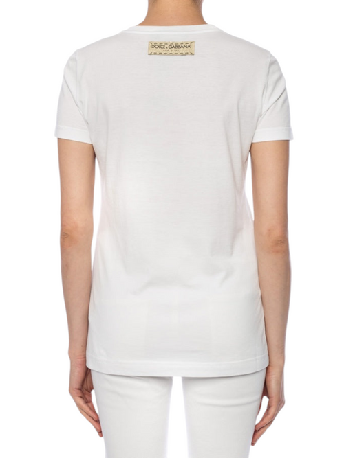 Dolce & Gabbana Womens White Logo T-shirt - Premium T-shirts from Dolce & Gabbana - Just $295! Shop now at Sunset Boutique