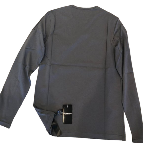 Emporio Armani Long Sleeves Cotton T-Shirt, Gray