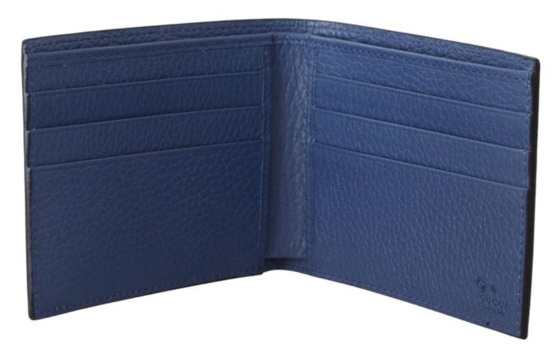 Gucci  Interlocking GG Bifold Leather Wallet, Black with Blue Interior - Premium Apparel & Accessories from Gucci - Just $575! Shop now at Sunset Boutique