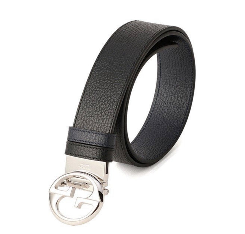 GUCCI GG Interlocking Buckle Reversible  Black/Navy - Premium Belts from Gucci - Just $675! Shop now at Sunset Boutique