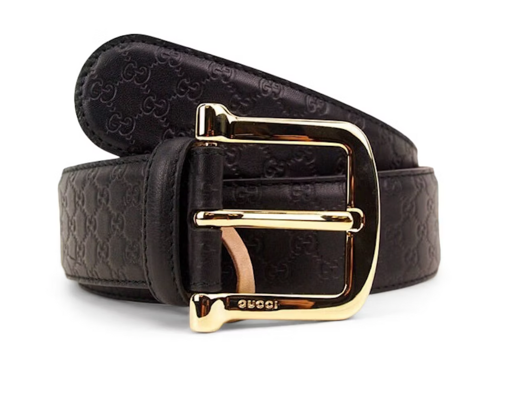 Gucci Blondie Debossed Leather Belt - Black