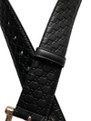 Gucci Signature Leather Belt with Gold-Tone Square Buckle, Black - Premium Belts from Gucci - Just $525! Shop now at Sunset Boutique