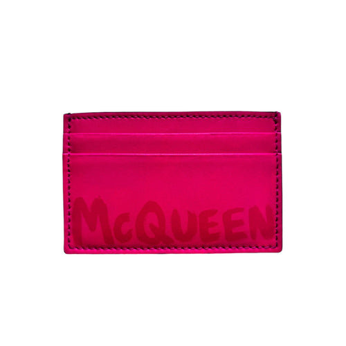 Alexander McQueen Graffiti Print Bobby Pink  Men Card Holder - Premium Card Case from Alexander McQueen - Just $135! Shop now at Sunset Boutique