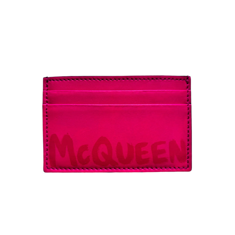 Alexander McQueen Graffiti Print Bobby Pink  Men Card Holder - Premium Card Case from Alexander McQueen - Just $135! Shop now at Sunset Boutique