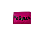 Alexander McQueen Nappa Quilt McQueen Graffiti Women Card Holder, Hot Pink/ Black - Premium Card Case from Alexander McQueen - Just $295! Shop now at Sunset Boutique