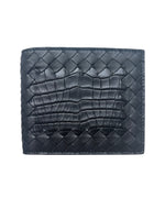 Bottega Veneta Intrecciato Nappa/Croc Leather Bifold Wallet