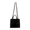 Jimmy Choo Embroidered Logo Black Patent Leather Mini Tote Bag