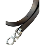 Salvatore Ferragamo Reversible/Adjustable Belt Brushed Silver Buckle - Premium Belts from SALVATORE FERRAGAMO - Just $525! Shop now at Sunset Boutique