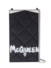 Alexander McQueen Skull Phone Case on Chain in Quilted Nappa