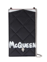 Alexander McQueen Skull Phone Case on Chain in Quilted Nappa