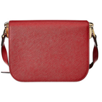 Prada 1BD217 Crossbody Bag Saffiano Leather, Fire Red