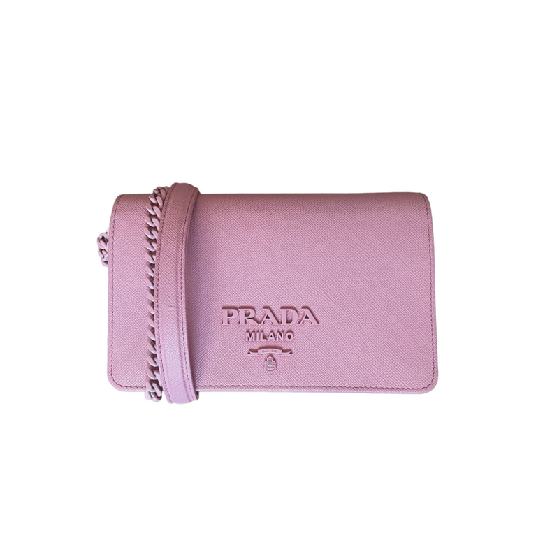 Prada 1BP019 Saffiano Lux Leather Mini Bag, Petal Pink - Premium Bags Shoulder bags from Prada - Just $2395! Shop now at Sunset Boutique