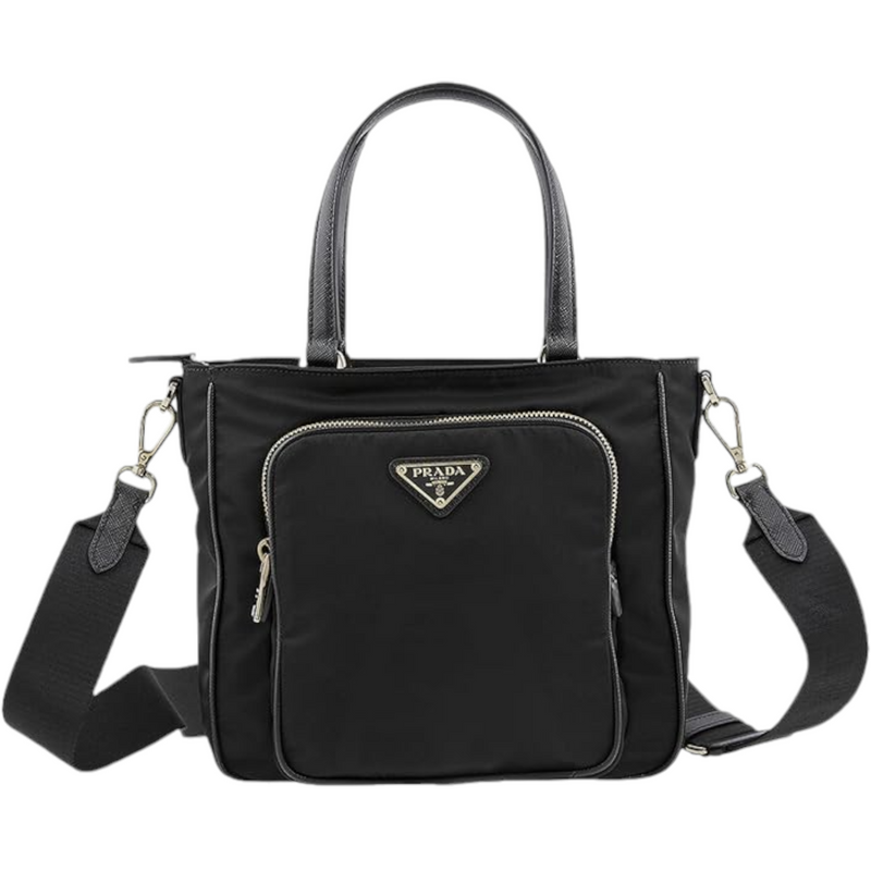 Prada Nylon/Saffiano Leather Crossbody Satchel Bag, Black - Premium Handbag from Prada - Just $2195! Shop now at Sunset Boutique