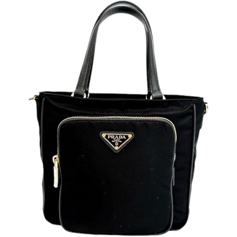 Prada Nylon/Saffiano Leather Crossbody Satchel Bag, Black - Premium Handbag from Prada - Just $2195! Shop now at Sunset Boutique