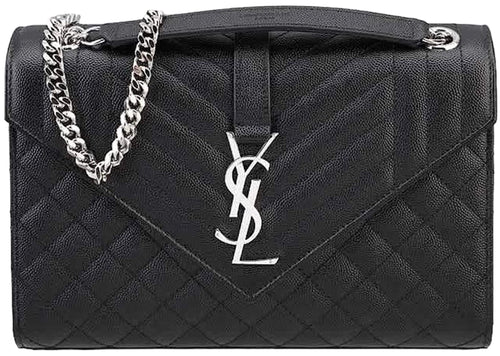 Saint Laurent Quilted Envelope Medium Bag, Black - Premium Bags Shoulder bags from SAINT LAURENT - Just $2925! Shop now at Sunset Boutique