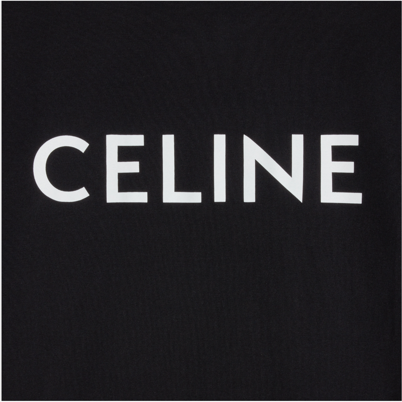 Celine Celine Women Loose T-Shirt In Cotton Jersey with white logo, Black -  Buy Celine Online at Sunset Boutique