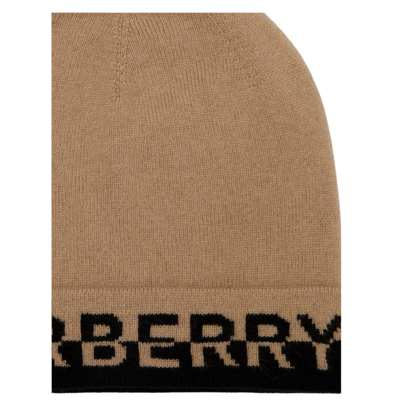 Burberry Embroidered-Logo Knitted Cashmere Beanie - Premium Hat from Burberry - Just $465! Shop now at Sunset Boutique