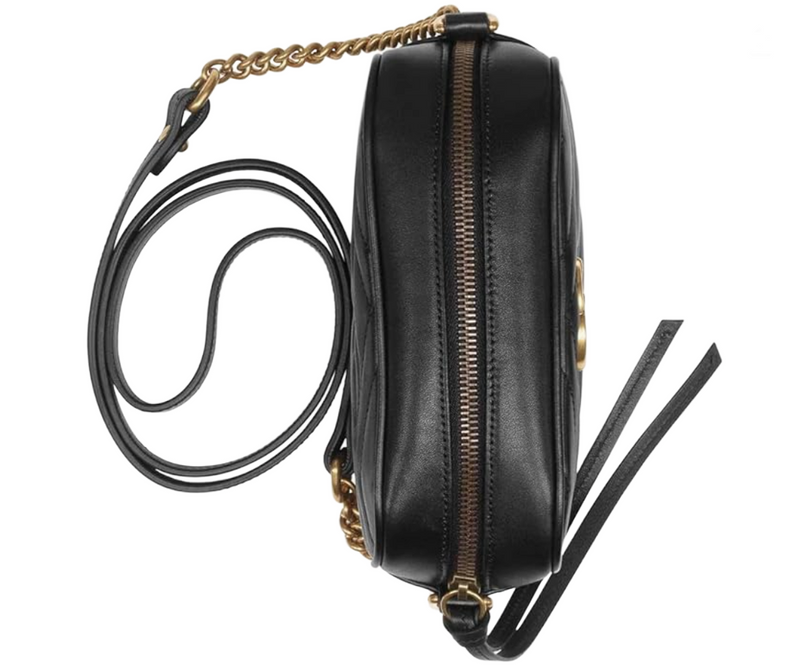 Gucci GG Marmont Mini Shoulder Bag Matelassé Zip Top Closure, Black - Premium Handbags from Gucci - Just $1399! Shop now at Sunset Boutique