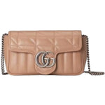 Gucci GG Marmont Leather Super Mini Bag, Camelia - Premium Handbags from Gucci - Just $1695! Shop now at Sunset Boutique