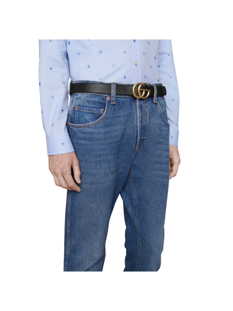 Gucci GG Marmont Men Thin Belt, Black - Premium Belt from Gucci - Just $520! Shop now at Sunset Boutique