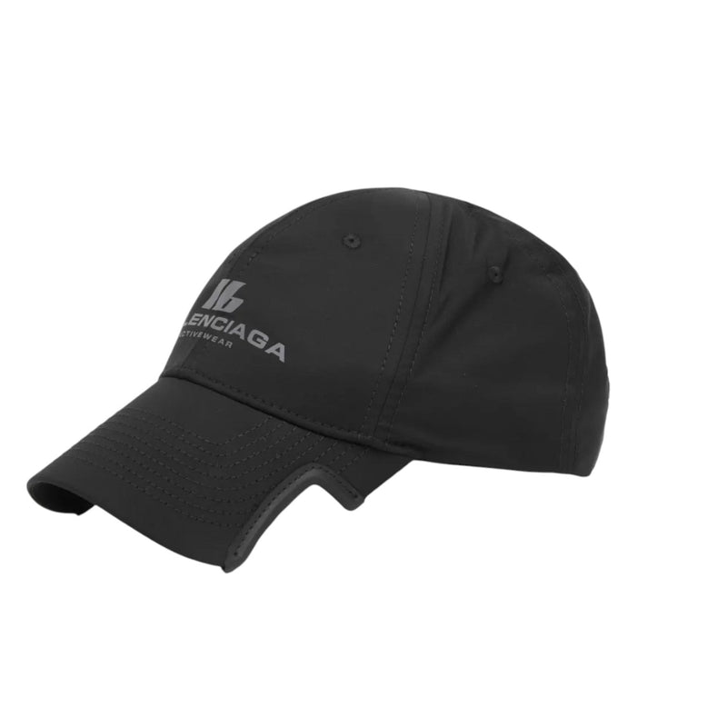 Balenciaga Activewear Reflective Logo Black Baseball Cap