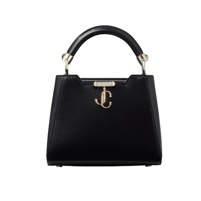 Jimmy Choo Varenne Black Smooth Calfskin Mini Tote Handbag