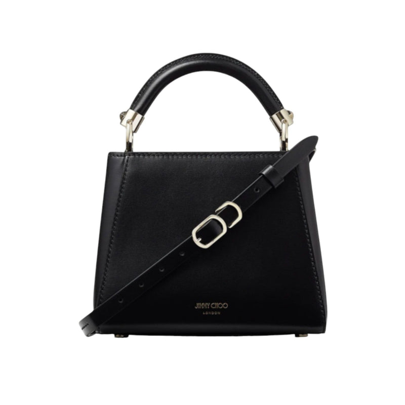 Jimmy Choo Varenne Black Smooth Calfskin Mini Tote Handbag