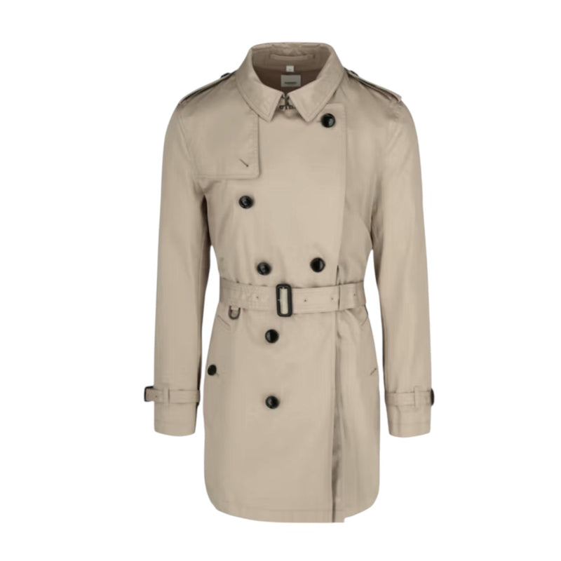 Burberry Mens "Britton" Short Trench Coat, Stone