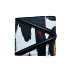 Alexander McQueen MCQ Graffiti All Over Print Leather Multicolor Bifold Wallet - Sunset Boutique
