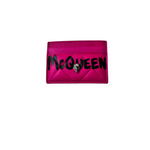 Alexander McQueen Nappa Quilt McQueen Graffiti Women Card Holder, Hot Pink/ Black - Sunset Boutique