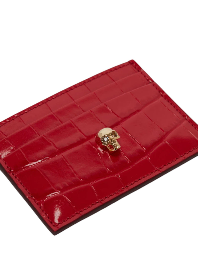 Alexander McQueen Women's Skull Card Holder, Red - Sunset Boutique