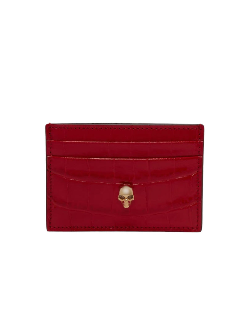 Alexander McQueen Women's Skull Card Holder, Red - Sunset Boutique