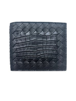 Bottega Veneta Intrecciato Nappa/Croc Leather Bifold Wallet - Sunset Boutique