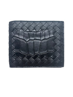 Bottega Veneta Intrecciato Nappa/Croc Leather Bifold Wallet - Sunset Boutique