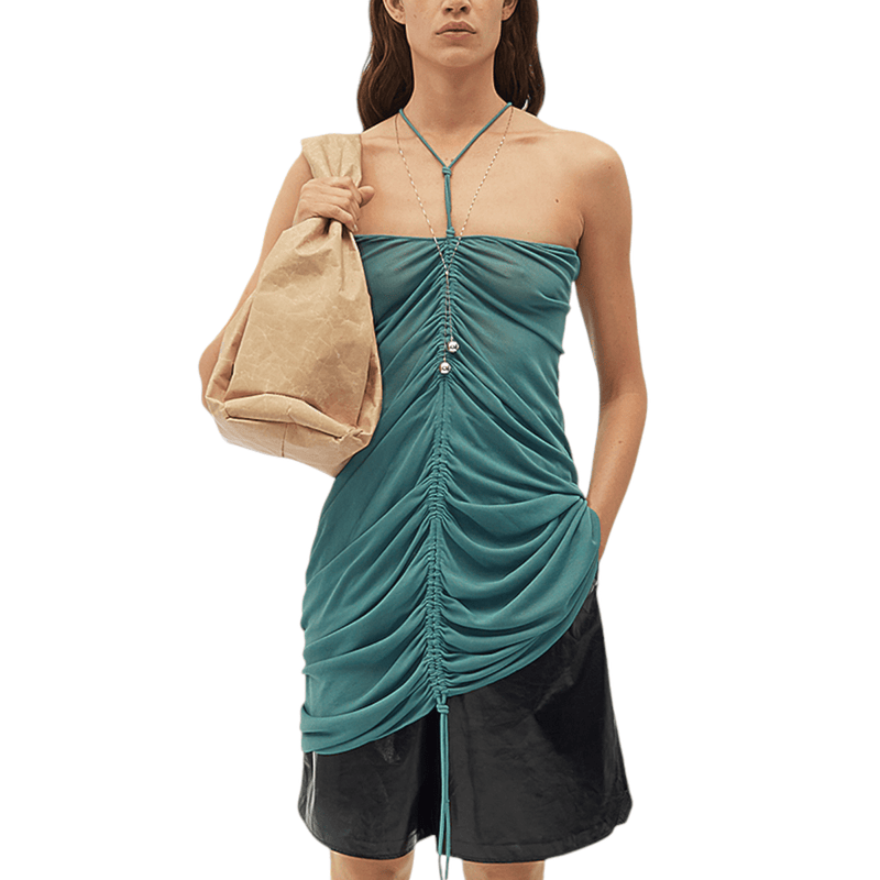 Bottega Veneta Kraft - Paper - Like Shoulder Pouch, Tan - Sunset Boutique
