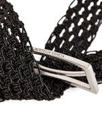 Bottega Veneta Macramé Woven Belt, Black - Sunset Boutique