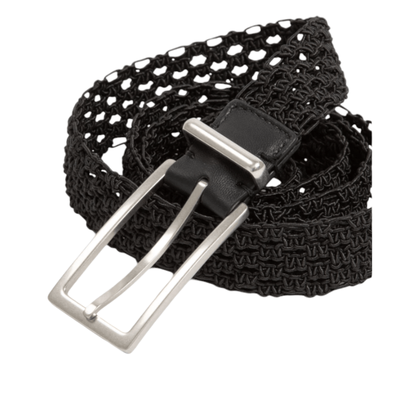Bottega Veneta Macramé Woven Belt, Black - Sunset Boutique