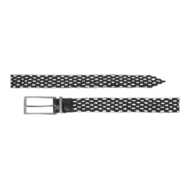 Bottega Veneta Macramé Woven Belt, Black - Sunset Boutique